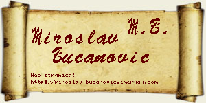 Miroslav Bučanović vizit kartica